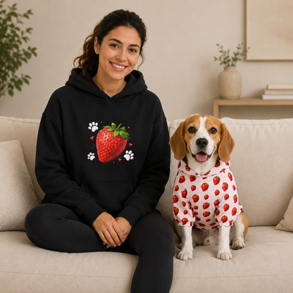 Strawberry Pet and Owner Hoodie Set
