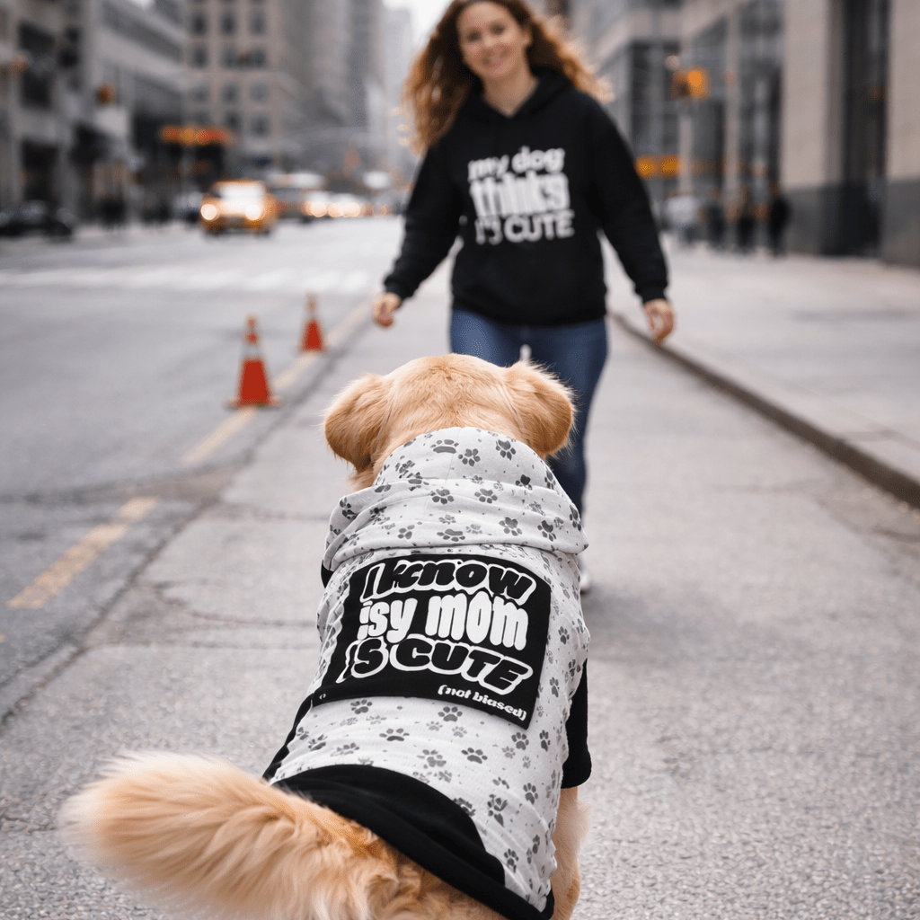 my dog thinks im cute hoodie