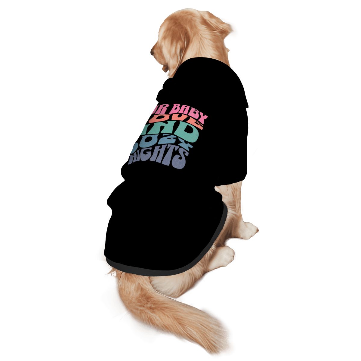 Dog wearing Fur Baby Love Cozy Nights Pet Only Hoodie (Add-on) pet hoodie side view 2
