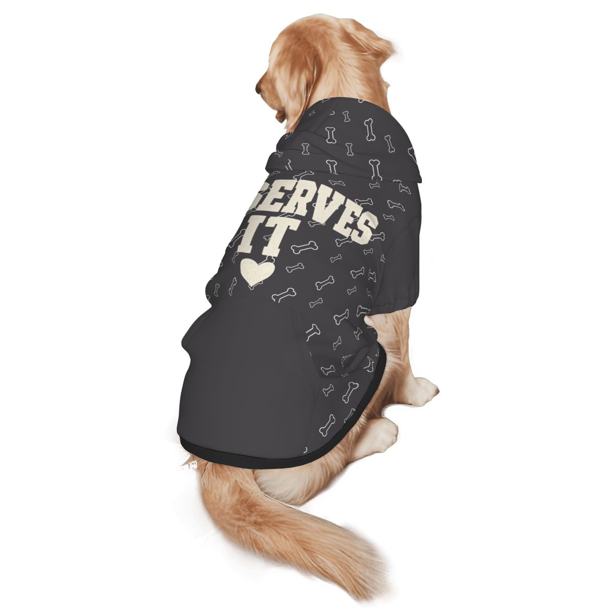 Deserves It Matching Pet Hoodie - FluffnCoPigment BlackS