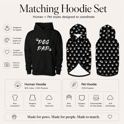 Dog Dad Matching Hoodie Set — Owner + Pup - FluffnCoSBlue Magicxs