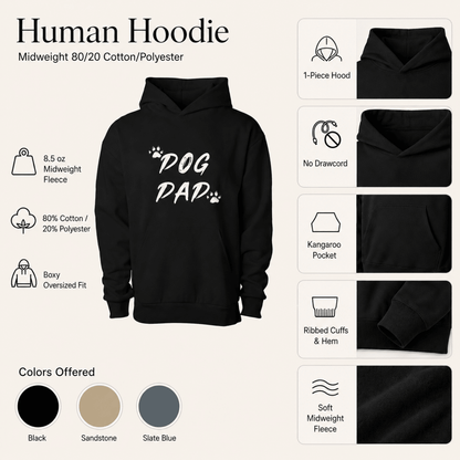 Dog Dad Matching Hoodie Set — Owner + Pup - FluffnCoSBlue Magicxs
