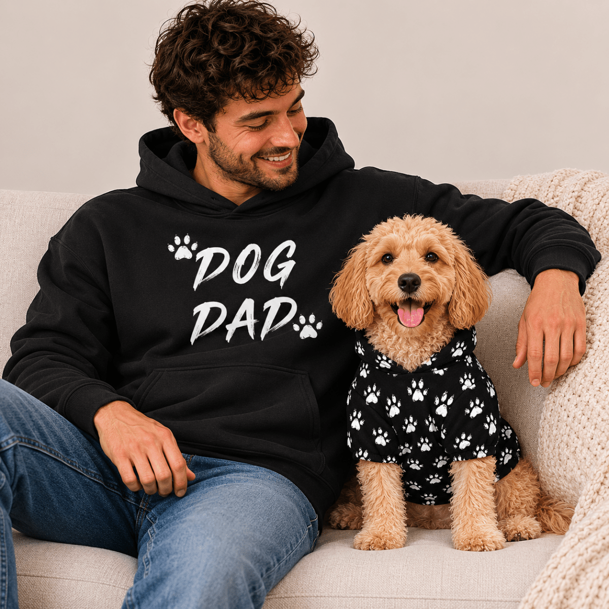 Dog Dad Matching Hoodie Set — Owner + Pup - FluffnCoSBlue Magicxs