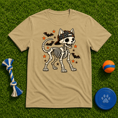 Dog Skeleton Halloween T Shirt - FluffnCoblackxs