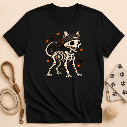 Dog Skeleton Halloween T Shirt - FluffnCoblackxs