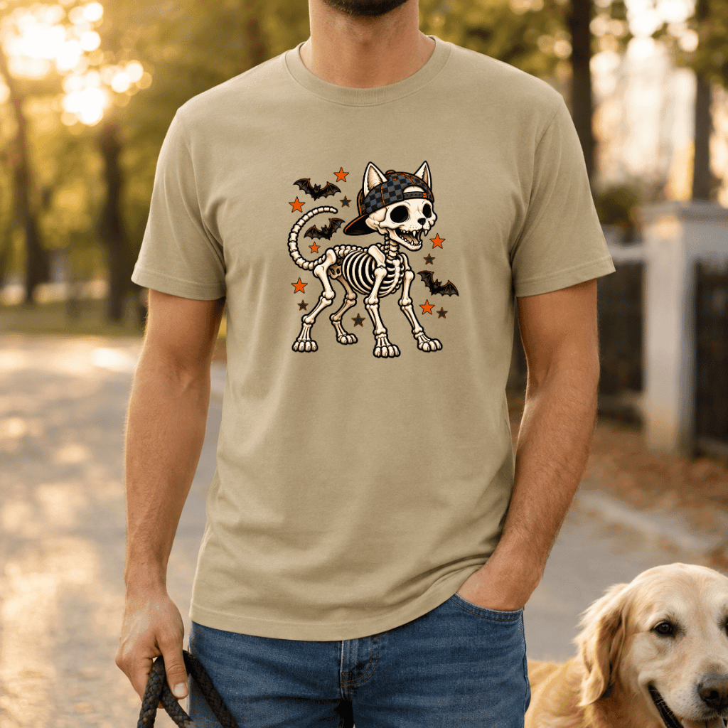 Dog Skeleton Halloween T Shirt - FluffnCoblackxs