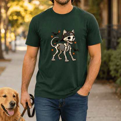 Dog Skeleton Halloween T Shirt - FluffnCoblackxs