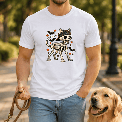 Dog Skeleton Halloween T Shirt - FluffnCoblackxs