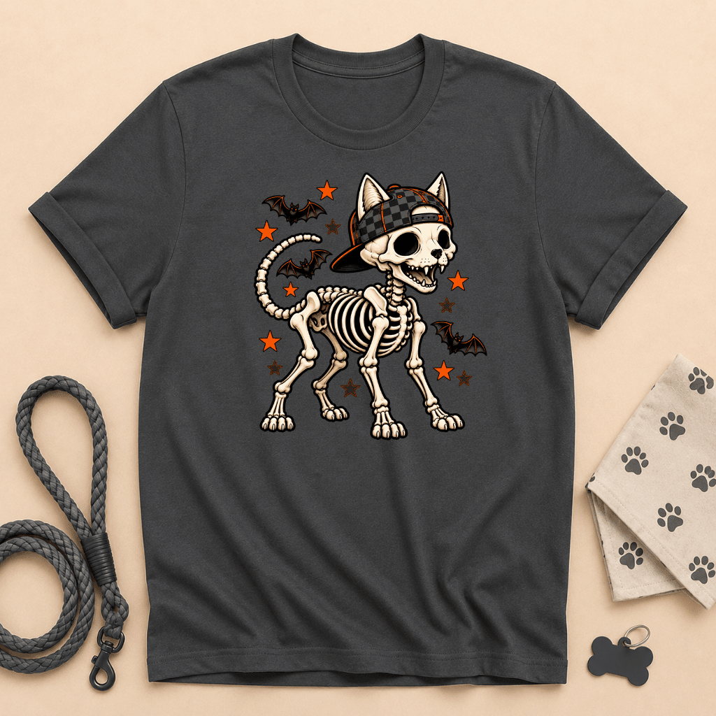 Dog Skeleton Halloween T Shirt - FluffnCoblackxs