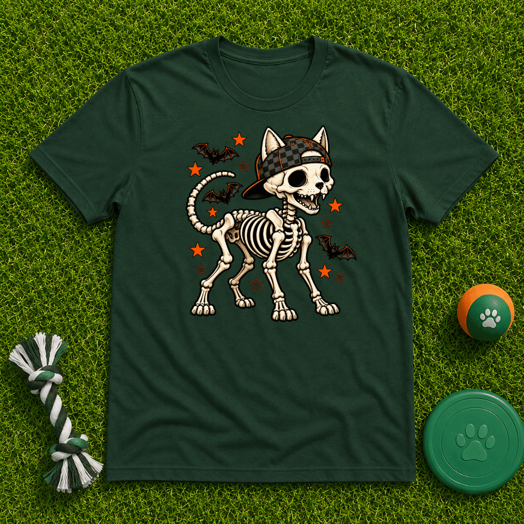 Dog Skeleton Halloween T Shirt - FluffnCoblackxs