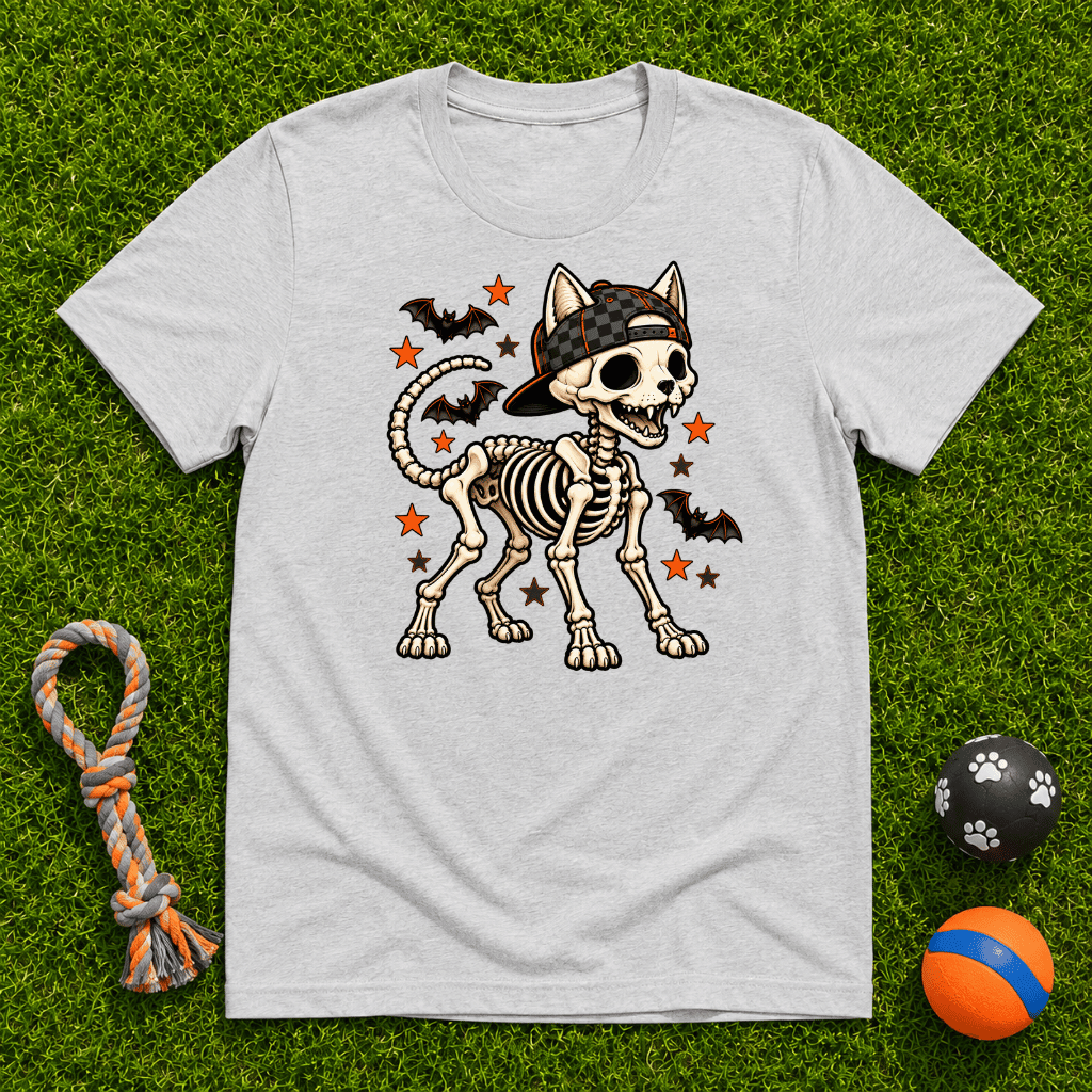 Dog Skeleton Halloween T Shirt - FluffnCoblackxs