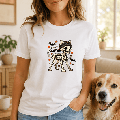 Dog Skeleton Halloween T Shirt - FluffnCoblackxs