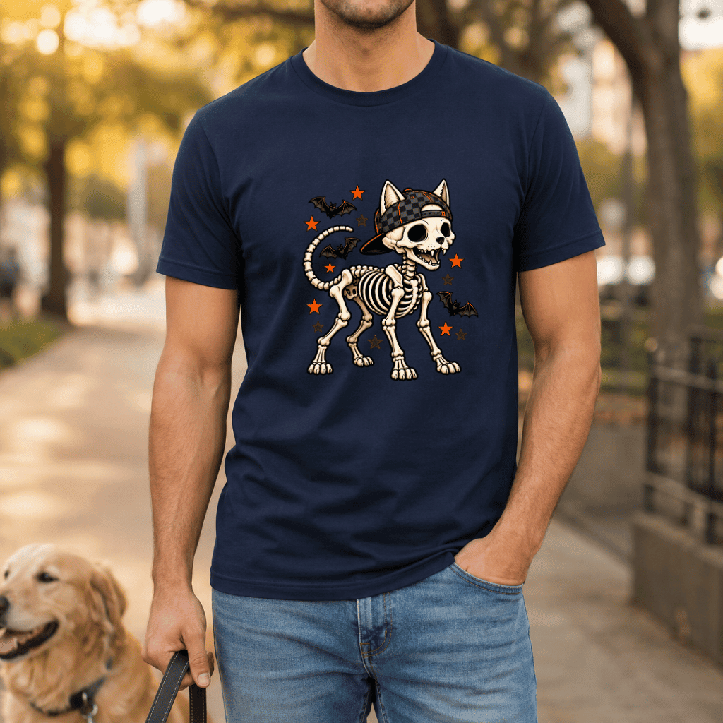 Dog Skeleton Halloween T Shirt - FluffnCoblackxs