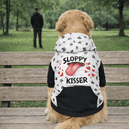 I Love Sloppy Kisses & Sloppy Kisser Pet and Human Hoodie Set - FluffnCoSBlackxsmatchingset