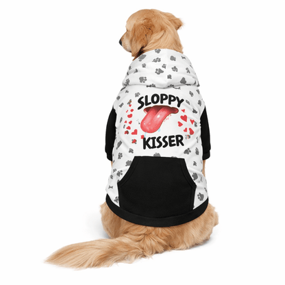 I Love Sloppy Kisses - Pet Hoodie - dog facing backwards