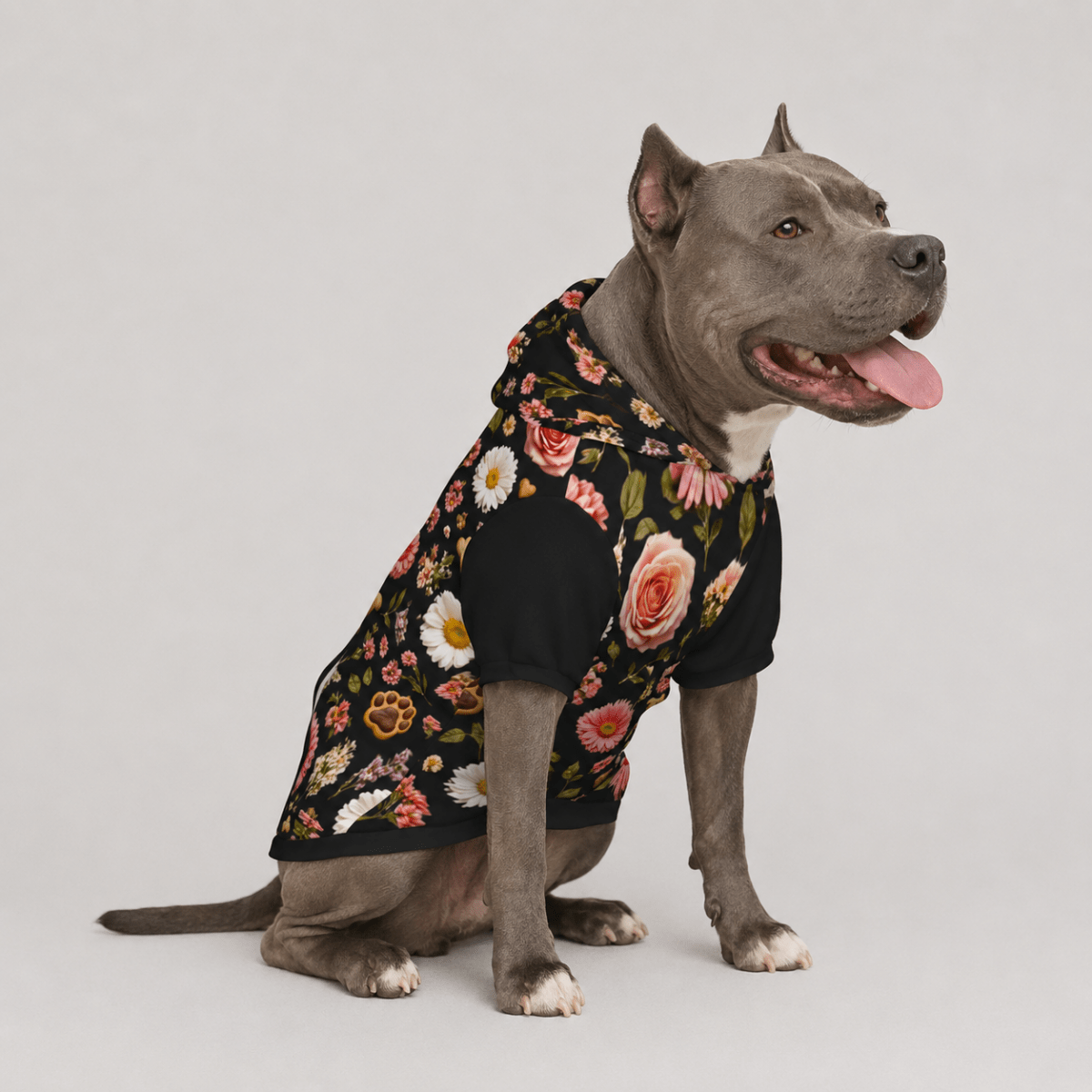 Floral Dog Mom Pet Hoodie - Dog Hoodie side