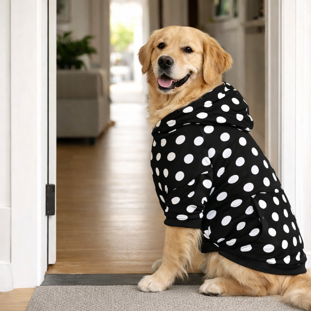 Black and White Polka Dot All Over Print Set