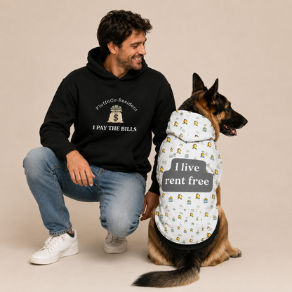 I Pay the Bills Pet and Owner Hoodie Set