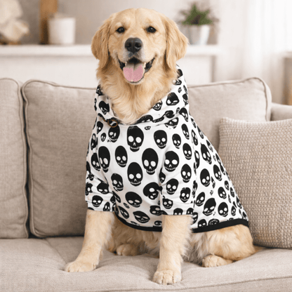 Skull Shape Human Hoodie & Skull Pattern Pet Hoodie Set - FluffnCoBlackSSmatchingset