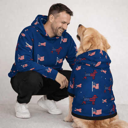 US Themed All Over Print Pet and Human Hoodie Set - FluffnCoSSAOPmatching