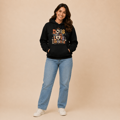 Dogs are my Love Language Pet and Owner Hoodie Set - FluffnCoBlackxsS