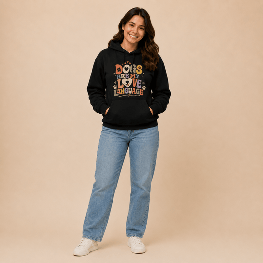 Dogs are my Love Language Pet and Owner Hoodie Set - FluffnCoBlackxsS
