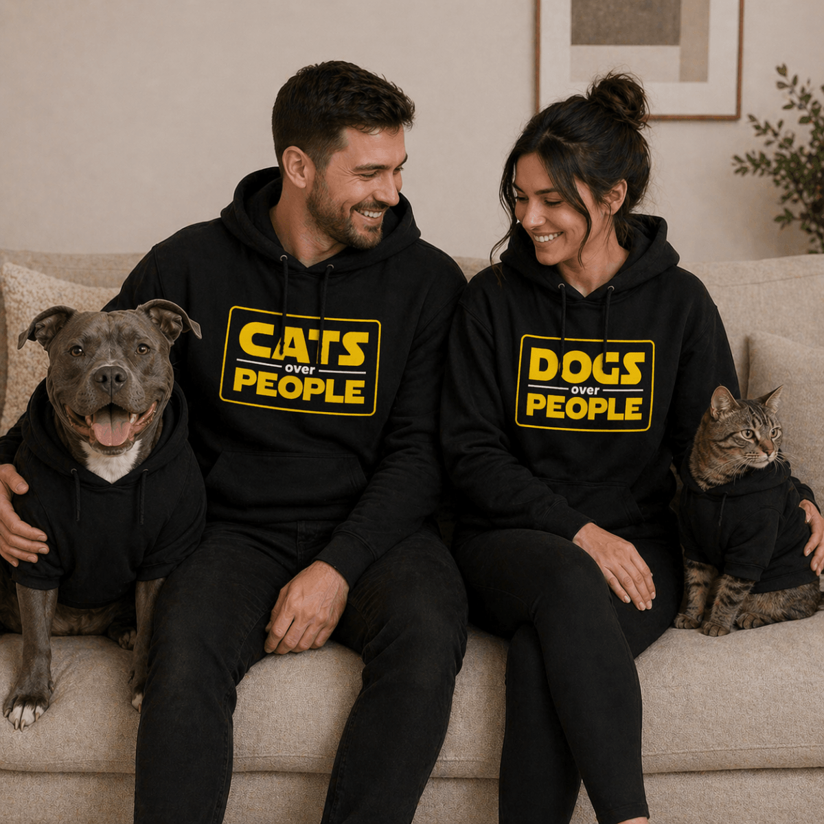 Dogs over People Matching Pet & Owner Hoodie Set - FluffnCoBlue MagicxsSmatchingset