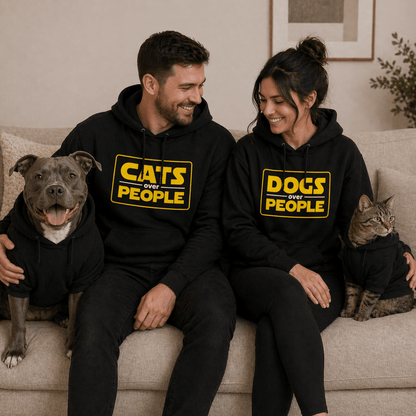 Dogs over People Matching Pet & Owner Hoodie Set - FluffnCoBlue MagicxsSmatchingset