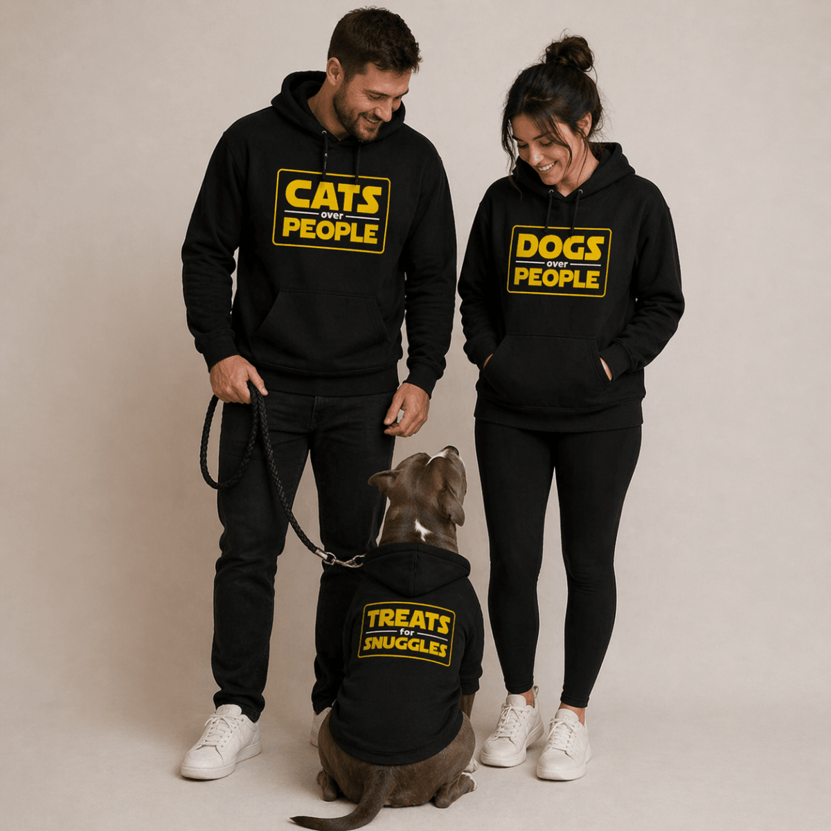 Dogs over People Matching Pet & Owner Hoodie Set - FluffnCoBlue MagicxsSmatchingset