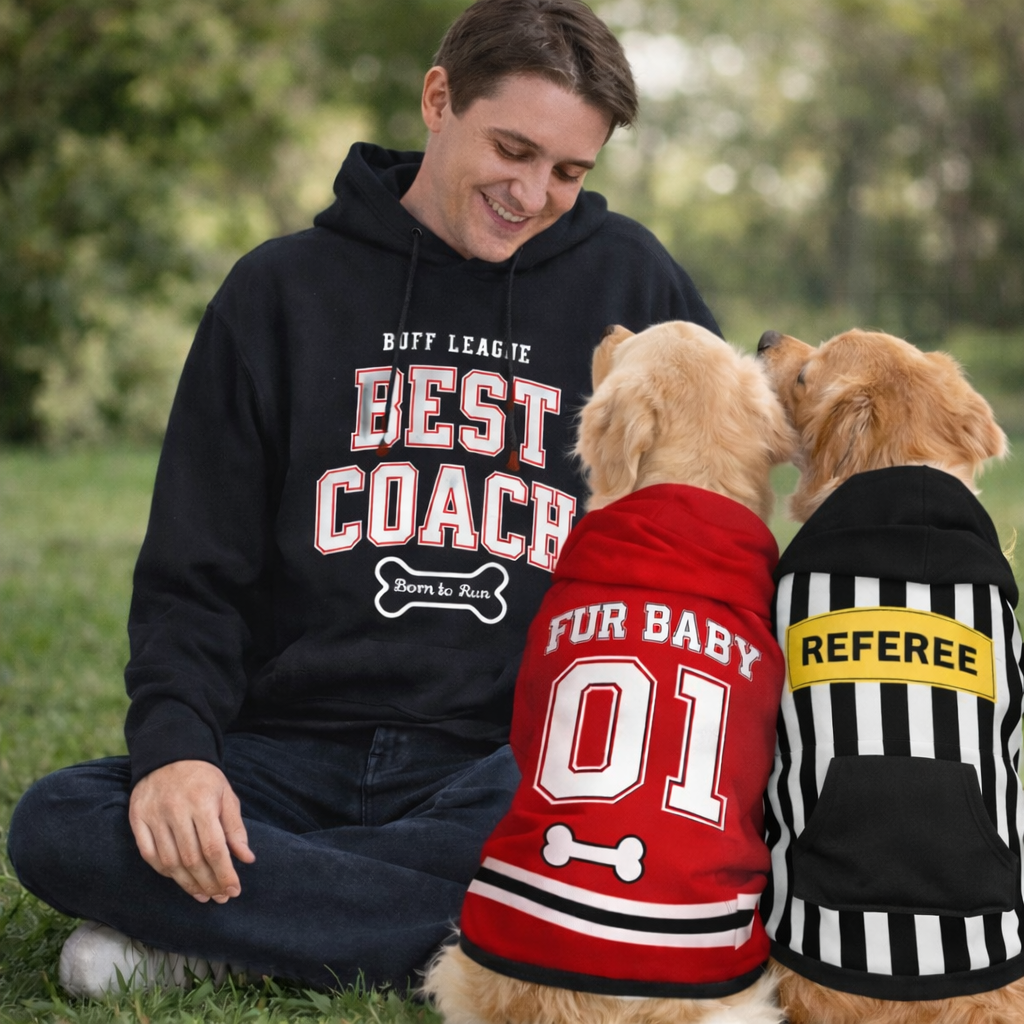 Best Coach Human and Pet Player Hoodie Set