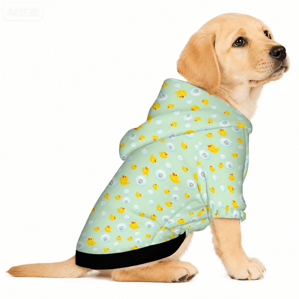 Duck and Bubbles Nursery Pattern Pet Hoodie - FluffnCoBlueXSAddonnursery