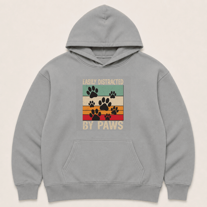 Easily Distracted by Paws Human Hoodie - FluffnCoPigment Blackxshuman only