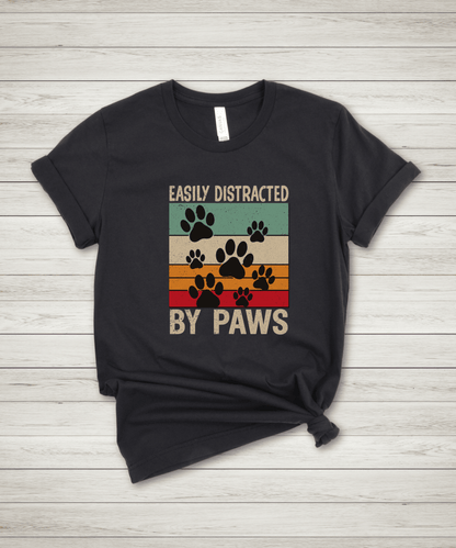 Easily Distracted by Paws T Shirt - FluffnCoDark Greyxs