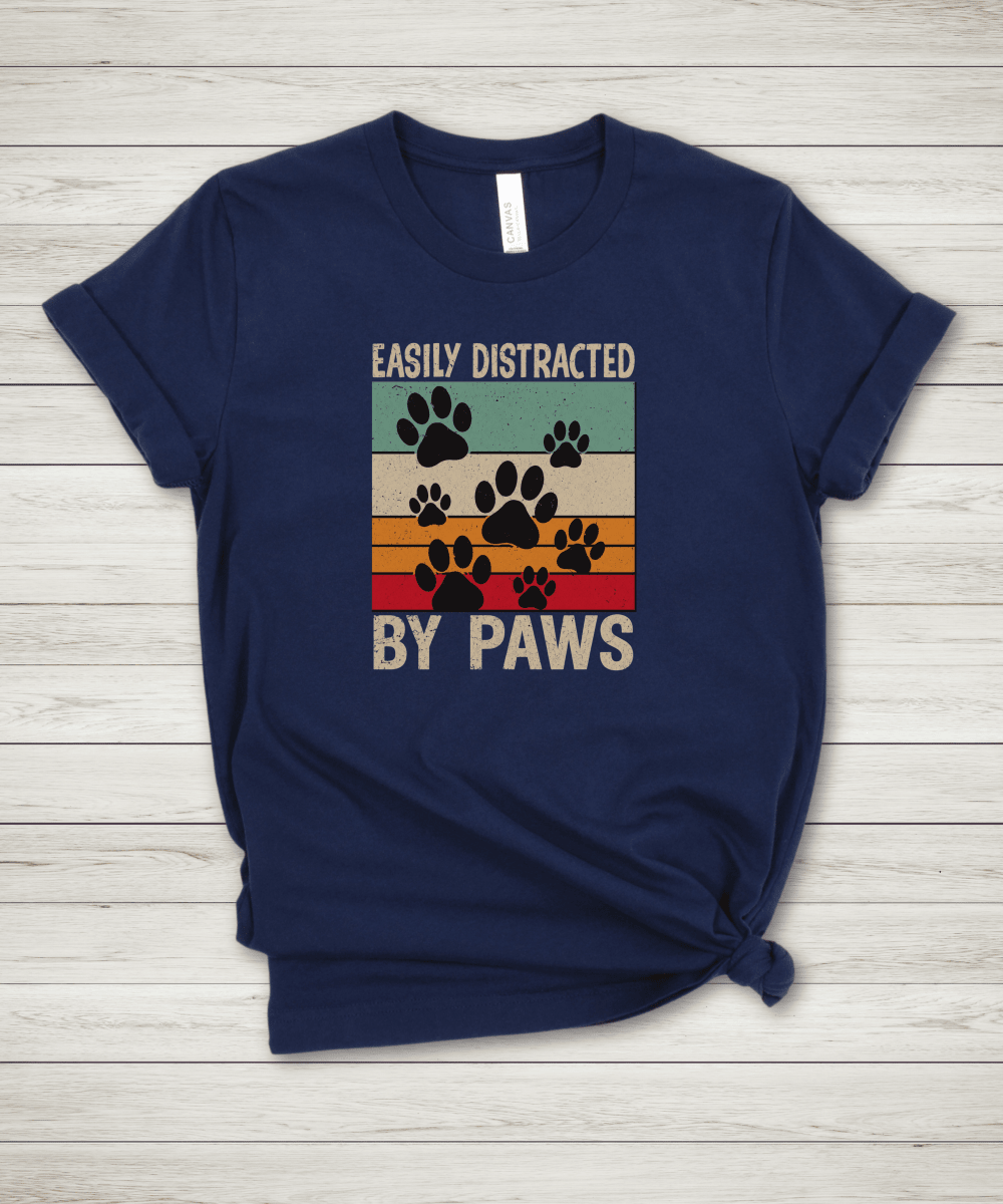 Easily Distracted by Paws T Shirt - FluffnCoDark Greyxs