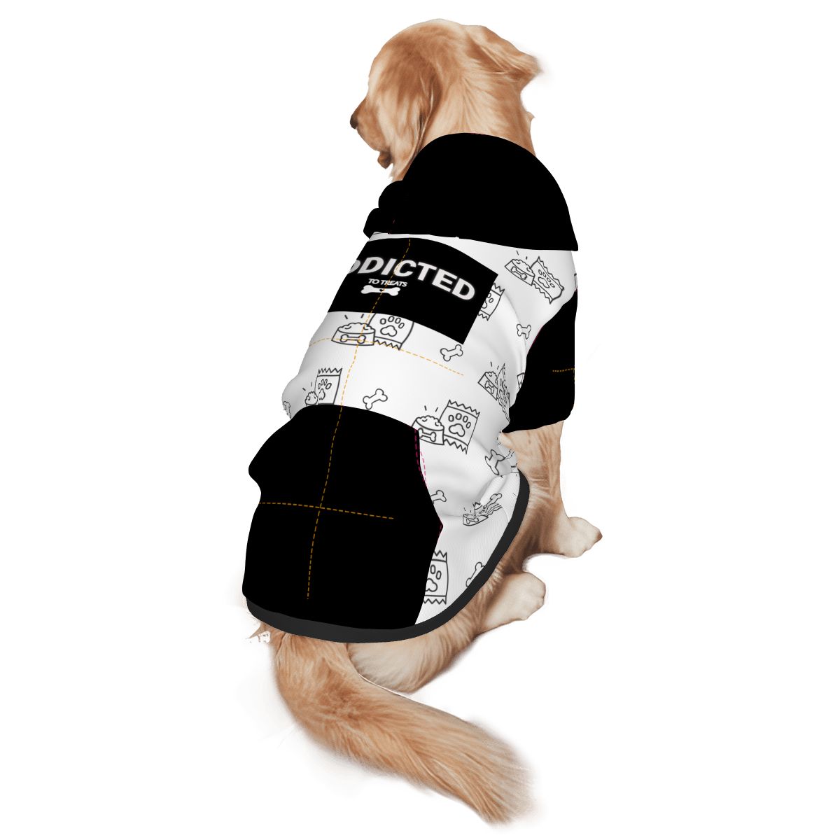 Dog wearing Addicted to Treats Pet Only Hoodie (Add-on) pet hoodie