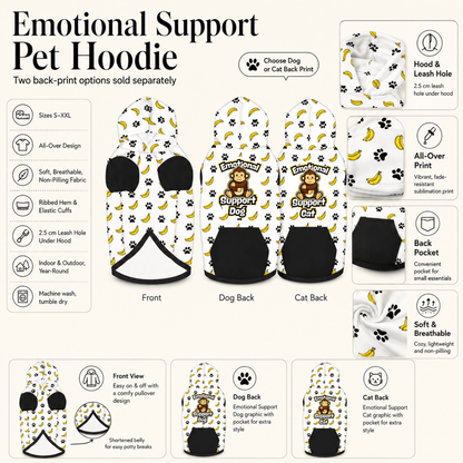Emotional Support Human and Dog Pet and Owner Hoodie Set - FluffnCoSolivexs