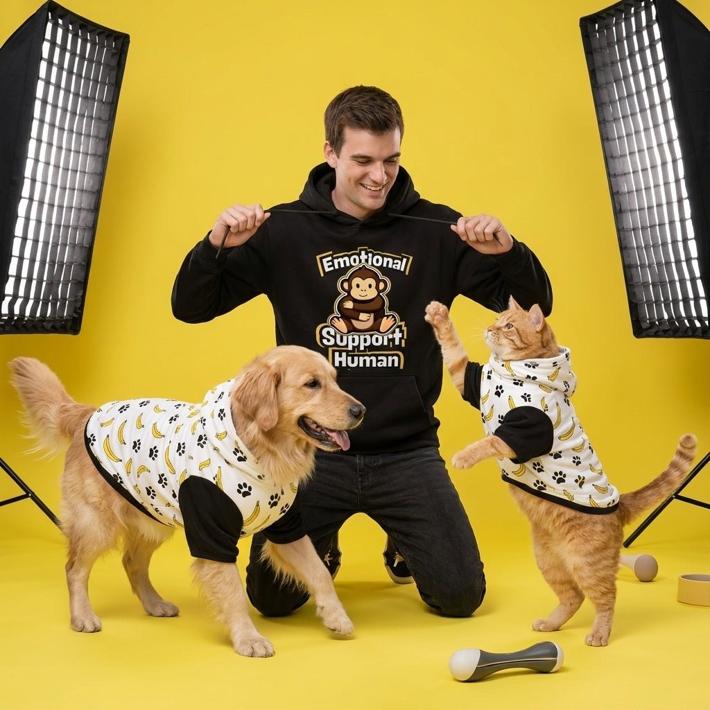 Emotional Support Human and Dog Pet and Owner Hoodie Set - FluffnCoSolivexs