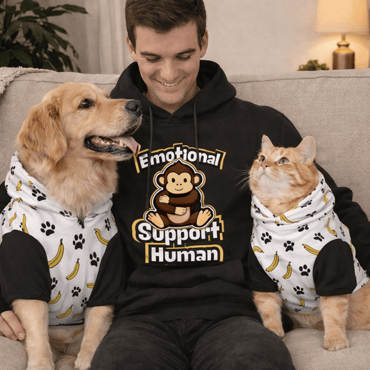 Emotional Support Human and Dog Pet and Owner Hoodie Set - FluffnCoSolivexs