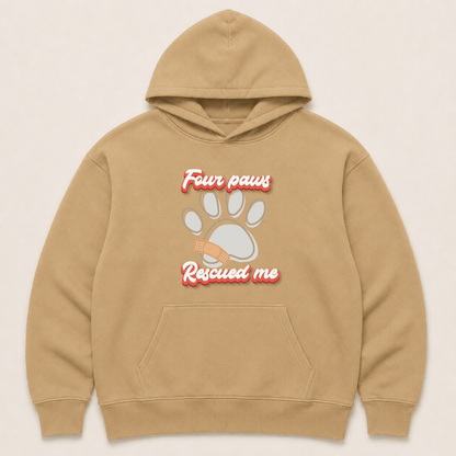 Four Paws Rescued Me - Human Hoodie - FluffnCoblackxshuman only