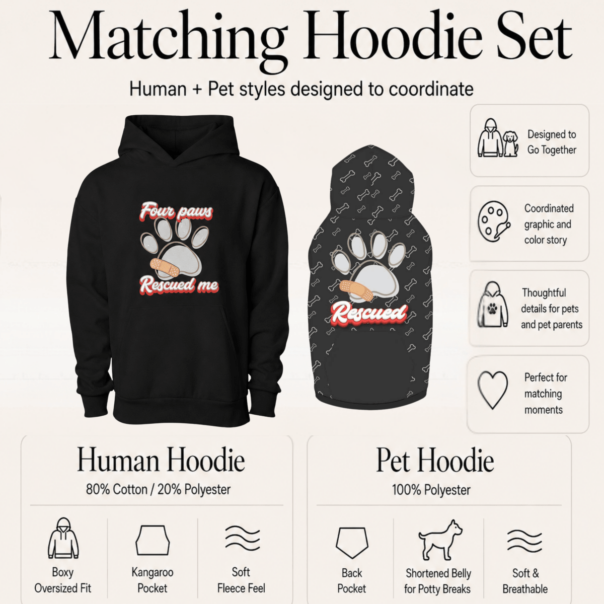 Four Paws Rescued Me Pet and Owner Set - FluffnCoblackxsS