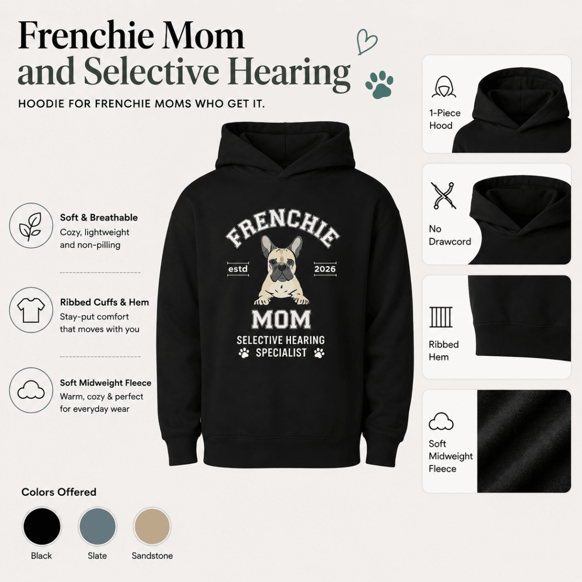 Frenchie Mom Pet and Owner Matching Set - FluffnCoblackxsS