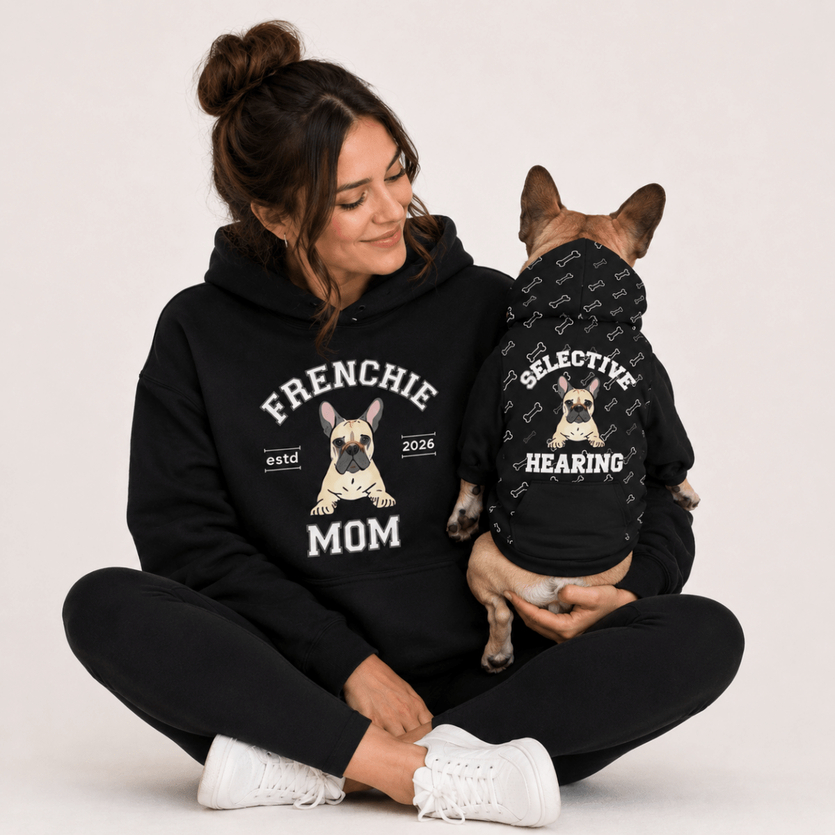 Frenchie Mom Pet and Owner Matching Set - FluffnCoblackxsS