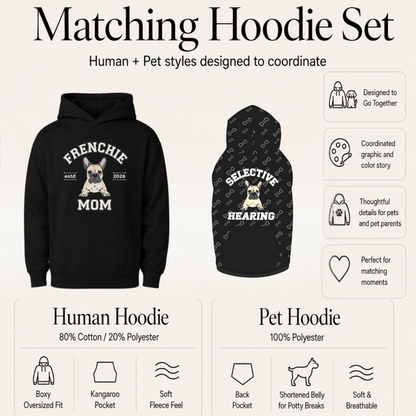 Frenchie Mom Pet and Owner Matching Set - FluffnCoblackxsS