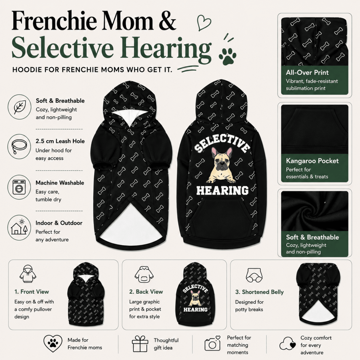 Frenchie Mom Pet and Owner Matching Set - FluffnCoSandstonexsS