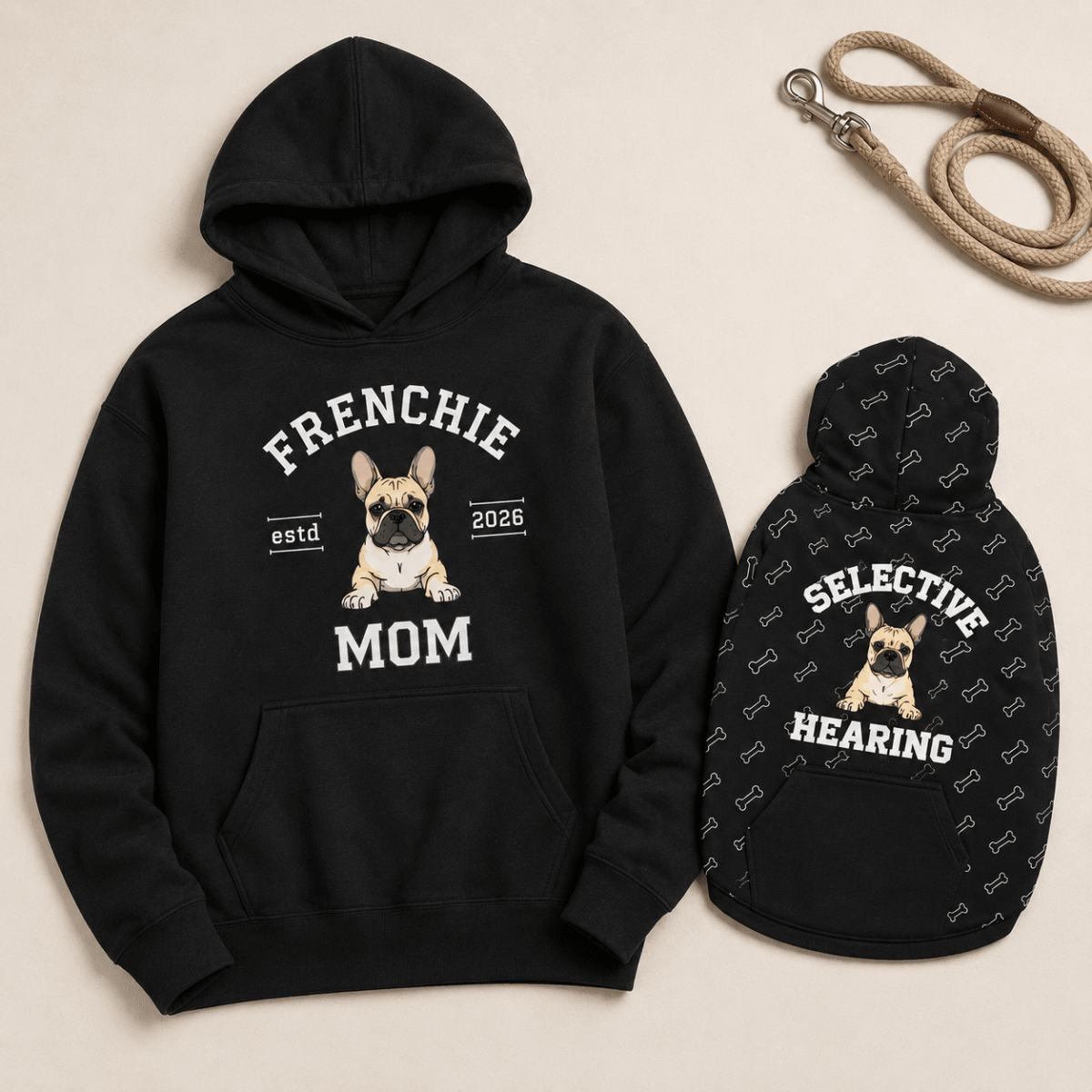 Frenchie Mom Pet and Owner Matching Set - FluffnCoSandstonexsS