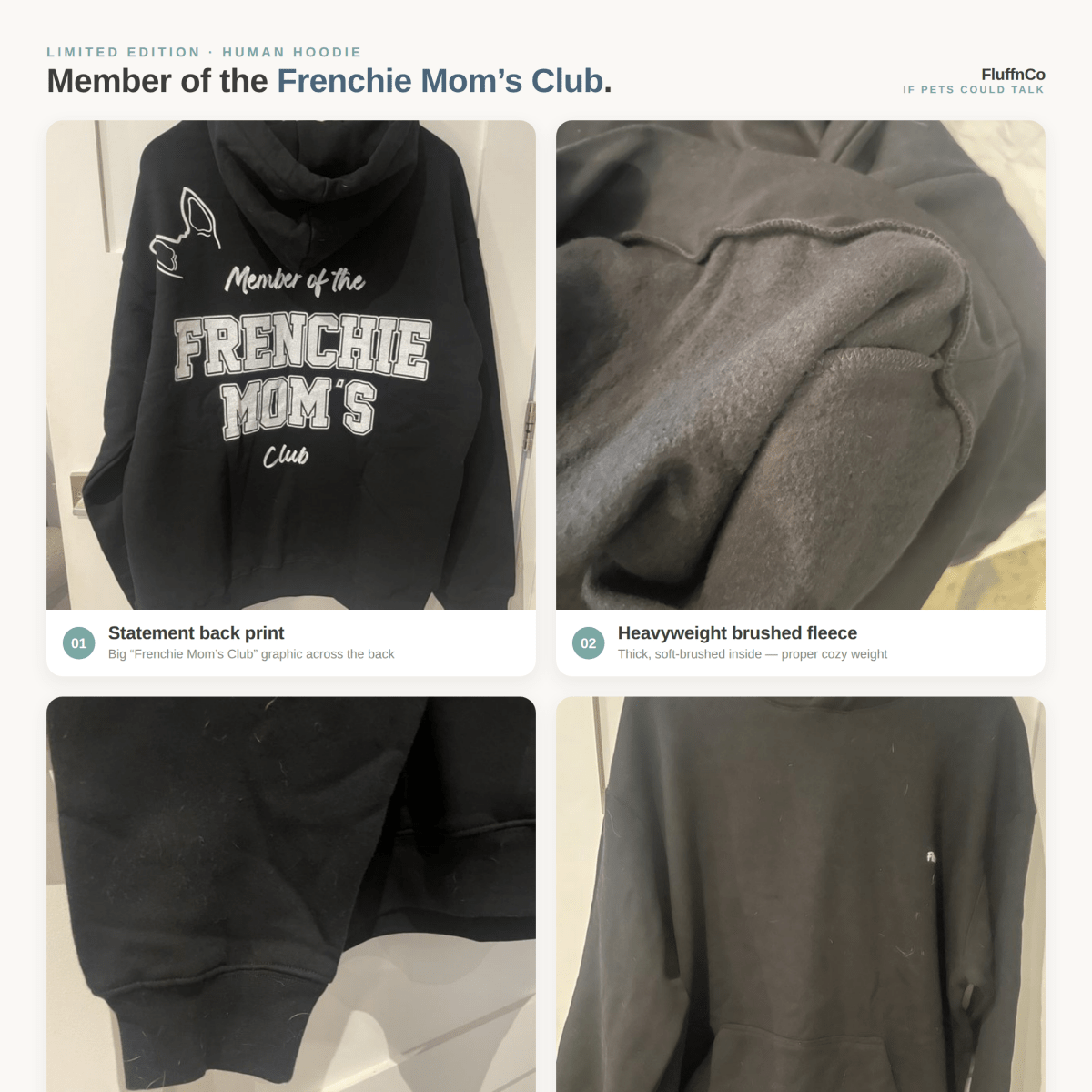 Frenchie Mom's Club Special Limited Edition Hoodie - FluffnCoXSBrushed FleeceFashion