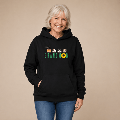 Grandmom & Grandkid Matching Pet & Owner Hoodie Set - FluffnCoSblackxs