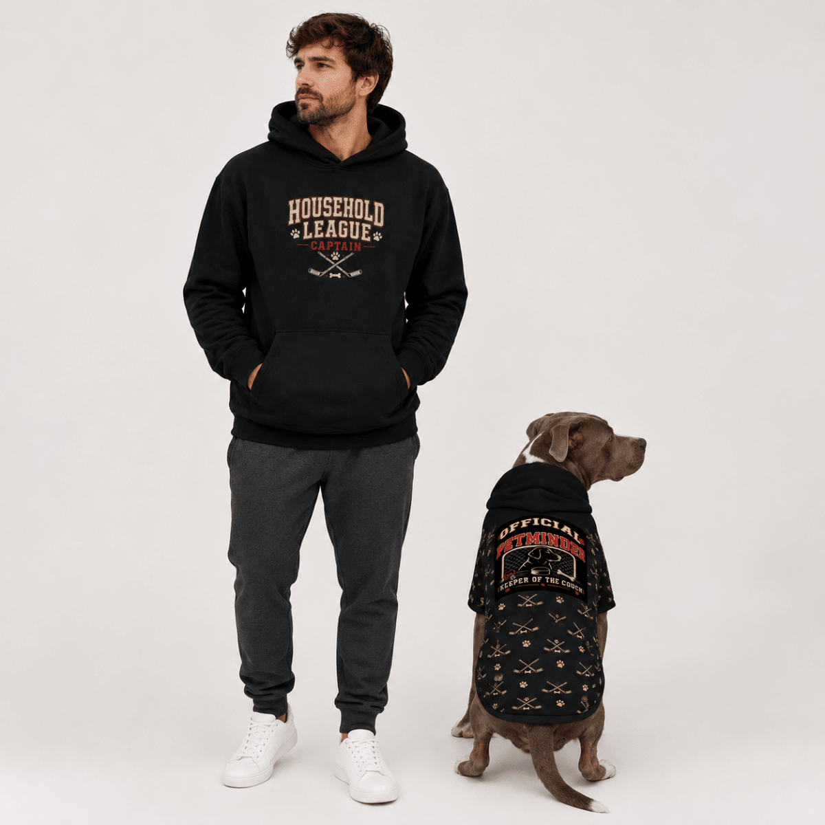 Hockey League & Net Minder Pet and Owner Set - FluffnCoPigment BlackxsS
