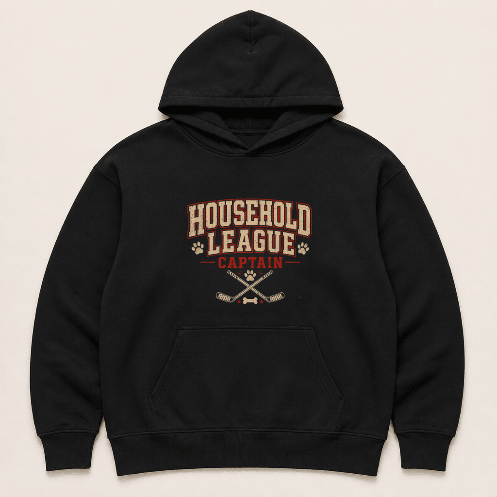 Household Hockey League Human Hoodie - FluffnCoPigment Blackxshuman only