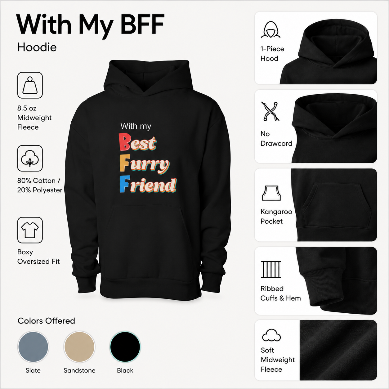 With my BFF Pet and Owner Hoodie Set